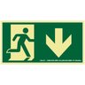 Placa De Sinalização PVC 30x15cm Seta Reta Para Baixo - 1