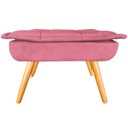 Ver imagem 1 de Puff Banqueta Opala Pés Castanhos Decoração Suede Rosa