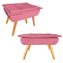Ver imagem 3 de Puff Banqueta Opala Pés Castanhos Decoração Suede Rosa