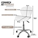 Ver imagem 3 de Cadeira de Escritório com Base Giratória Estofada Slim Vegas Branco