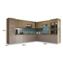 Ver imagem 2 de Armário de Cozinha Modulada Completa de Canto 18 Peças 3,49x2,88m Botanic Kappesberg