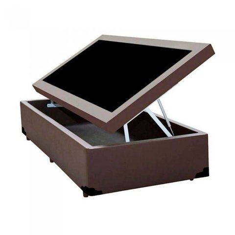 Base Box Baú Solteirão King Khouse Sintético Marrom 40x96x203