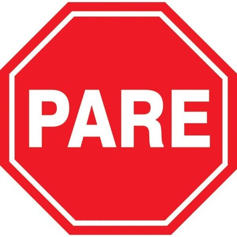 Placa Poliestireno 45cm Parada Obrigatória