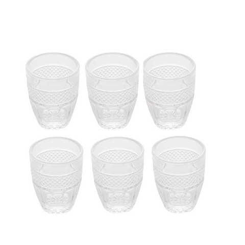 jg c/6 Copo p/ Shot 65ml de Vidro Alto Relevo - Lyor