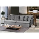 Ver imagem 1 de Sofá 5 Lugares 2.50 Mt Com Molas Retrátil E Reclinável Cinza