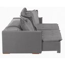 Ver imagem 6 de Sofá 5 Lugares 2.50 Mt Com Molas Retrátil E Reclinável Cinza