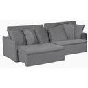 Ver imagem 3 de Sofá 5 Lugares 2.50 Mt Com Molas Retrátil E Reclinável Cinza