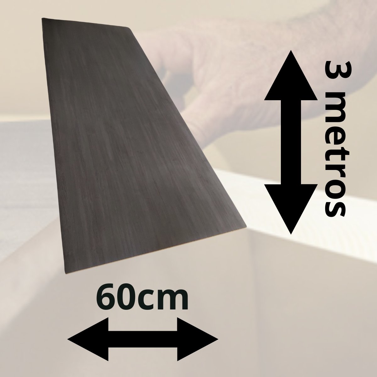 Revestimento Formica para Mdf Carbono Raizes Eucatex 3m X 60cm Acabamento Resistente Moveis - 3