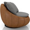 Ver imagem 4 de Poltrona para Sala de Estar Decorativa Giratória Kira Couríssimo Whisky Linho Cinza - Lyam Decor