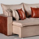 Ver imagem 5 de Sofa Cama Retratil Verona 220cm Kc Rei de Casa Linho Bege/Marrom