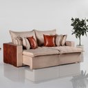 Ver imagem 2 de Sofa Cama Retratil Verona 220cm Kc Rei de Casa Linho Bege/Marrom