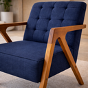 Ver imagem 4 de Kit 2 Poltrona Verona Bella Design Linho Premium Pés Madeira:Linho Azul