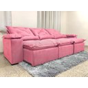 Ver imagem 2 de Sofá 5 Lugares Retrátil e Reclinável 2,70 Metros Alpoim Estofados Rose 607 Athenas