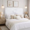 Ver imagem 1 de Cabeceira Estofada Laço Off White Casal Luxo Quarto Bz Home Branco