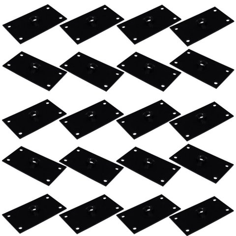 Kit 20 Chapinhas Reta Fixação Pés Palito Rosca 5/16 Preto