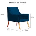 Ver imagem 6 de Poltrona Ariane Requinte Veludo Cores - DS Estofados - Azul Marinho