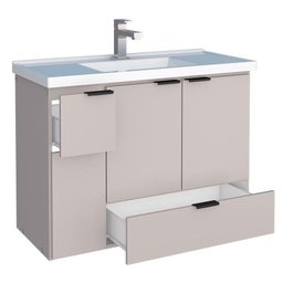 Gabinete Para Banheiro Madeira Orquídea 80 Com Lavatório Cozimax Nude - 2
