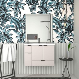 Gabinete Para Banheiro Madeira Orquídea 80 Com Lavatório Cozimax Nude - 8