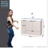 Gabinete Para Banheiro Madeira Orquídea 80 Com Lavatório Cozimax Nude - 7