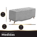 Ver imagem 2 de Calçadeira Baú King Size Estofada Maitê Veludo Bege Claro