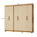 Ver imagem 3 de Guarda-Roupa Casal 6 Portas 4 Gaveta com Pés San Francisco Off White/Carvalho
