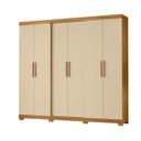 Ver imagem 2 de Guarda-Roupa Casal 6 Portas 4 Gaveta com Pés San Francisco Off White/Carvalho