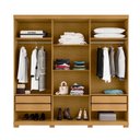Ver imagem 4 de Guarda-Roupa Casal 6 Portas 4 Gaveta com Pés San Francisco Off White/Carvalho