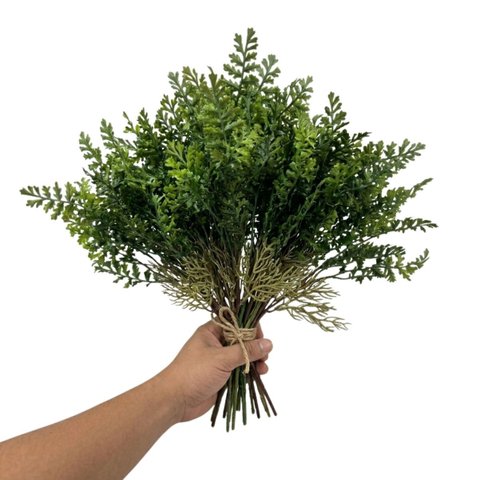 Kit 10 Mini Samambaia Artificial 35cm Folhagem Permanente para Vasos, Painéis e Decoração