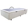 Base Cama Box Baú Solteiro Suede Bordado Bege Skybox - 1