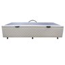 Base Cama Box Baú Solteiro Suede Bordado Bege Skybox - 4