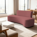 Ver imagem 1 de Sofá Feijão Orgânico Curvo 3 Lugar Suede Sala Contemporânea:rose