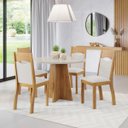 Ver imagem 1 de Mesa de Jantar Redonda Montague C/4 Cad Pietra Mel/blonde/v.marfim - Casa Giulia