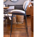 Ver imagem 3 de Banqueta June Tecido Rustico Cinza com Base Aço Tubular 95 Cm - 72903