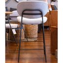 Ver imagem 4 de Banqueta June Tecido Rustico Cinza com Base Aço Tubular 95 Cm - 72903
