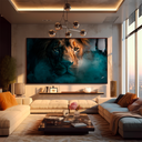 Ver imagem 2 de Quadro Decorativo Leão na Fumaça