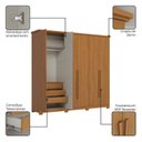 Ver imagem 5 de Guarda-Roupa 6 Portas 6 Gavetas Leblon Marrom/Cinamomo