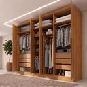 Ver imagem 4 de Guarda-Roupa 6 Portas 6 Gavetas Leblon Marrom/Cinamomo