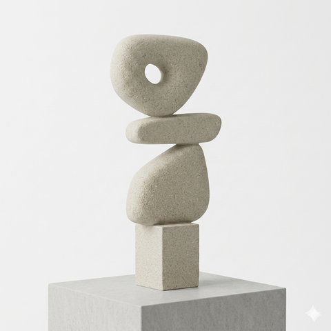 Decoração Escultura Pedras em Poliresina Mart 19632