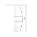 Ver imagem 1 de Porta de Correr Frisada Cm-01 Kit de Madeira C/ Fechadura Hdf 210x82