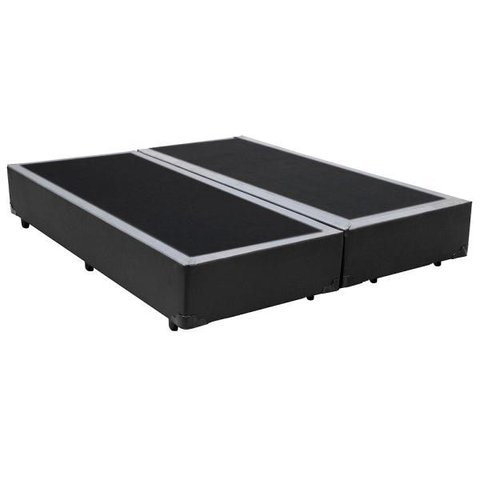 Base Box King Bipartido Khouse Sintético Cinza 40x192x203