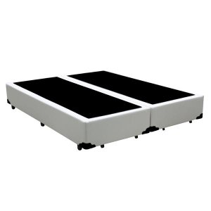 Base Box King Bipartido Khouse Sintético Branco 40x192x203