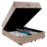 Cama Box Baú Queen Suede Bipartido + Colchão Ortobom Airtech Molas Ensacadas 158x198x65 Bege - 6