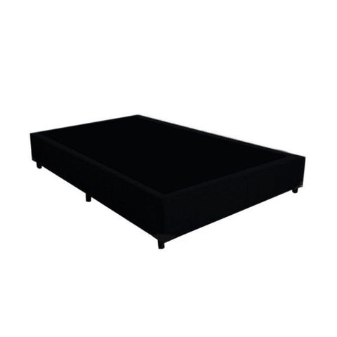 Base Box Casal Khouse Suede Preto 40x138x188
