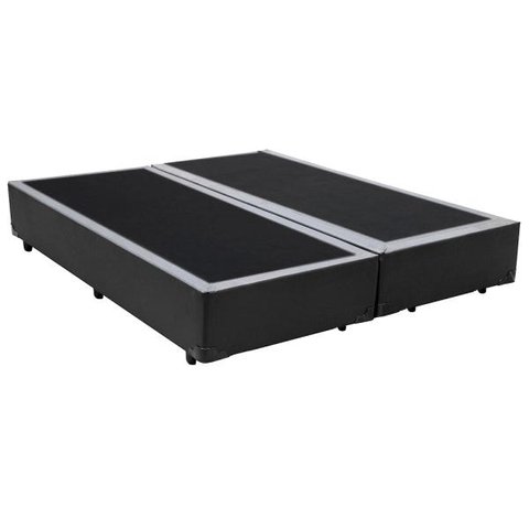 Base Box Casal Bipartido Khouse Sintético Cinza 40x138x188