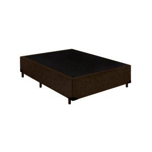 Base Box Casal Khouse Suede Marrom 40x138x188