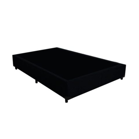 Base Box Casal Khouse Suede Preto 40x138x188