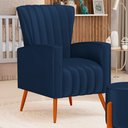 Ver imagem 6 de Poltrona Decorativa Melody com Pés Palito Veludo Azul Marinho - Desk Design