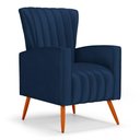 Ver imagem 1 de Poltrona Decorativa Melody com Pés Palito Veludo Azul Marinho - Desk Design