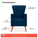 Ver imagem 3 de Poltrona Decorativa Melody com Pés Palito Veludo Azul Marinho - Desk Design
