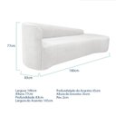 Ver imagem 3 de Recamier Curvo Orgânico 180cm 3 Lugares Lado Direito para Sala Estar Bouclé Paris